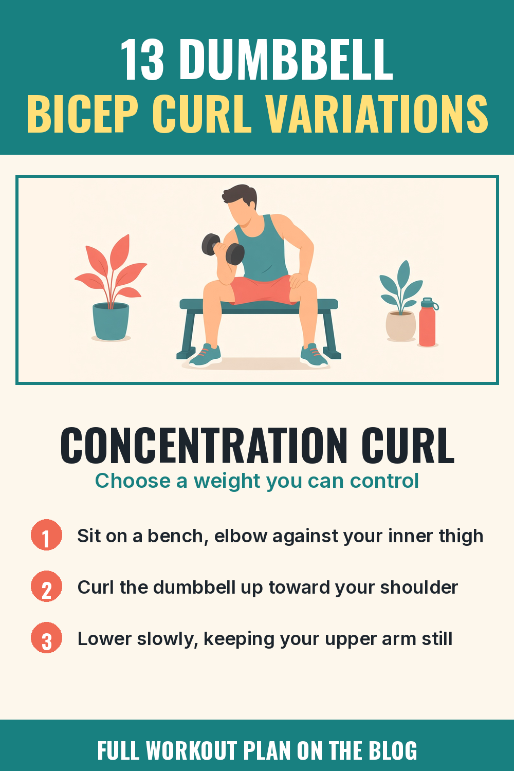 13 Dumbbell Bicep Curl Variations to Try at Home