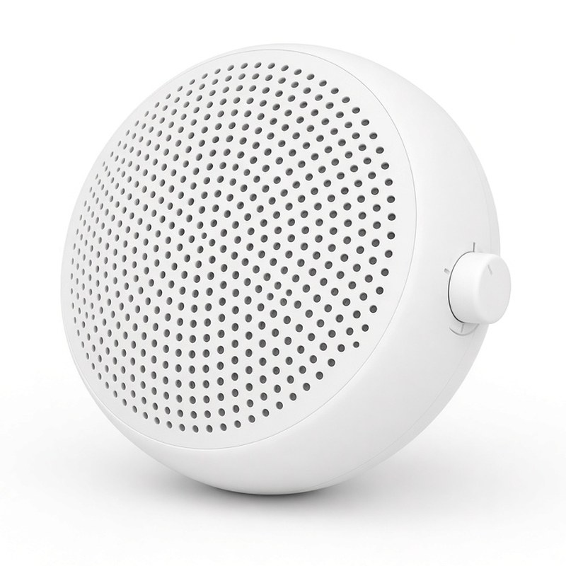 Illustration-style product photo: white noise / sleep sound machine