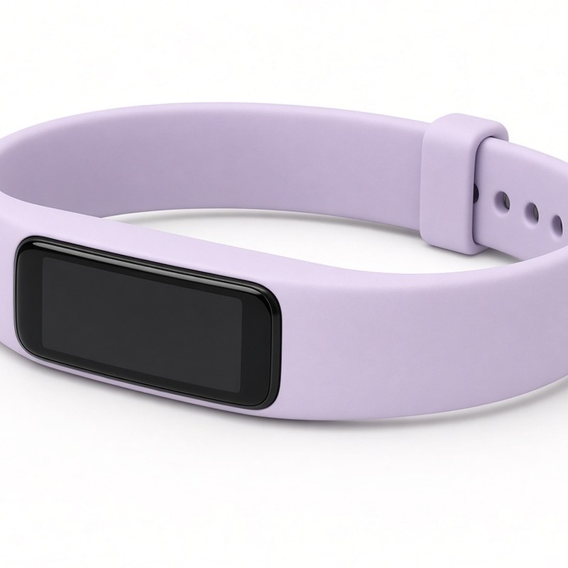 Illustration-style product photo: fitness tracker