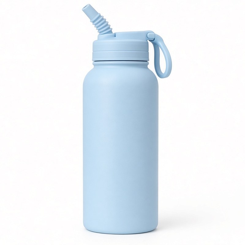 Illustration-style product photo: water bottle