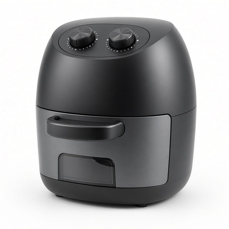 Illustration-style product photo: air fryer