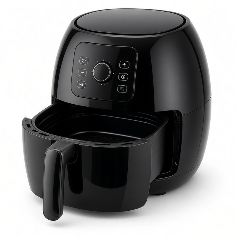 Illustration-style product photo: air fryer