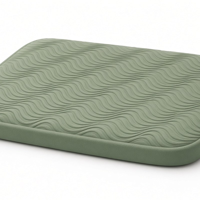 Illustration-style product photo: standing desk mat