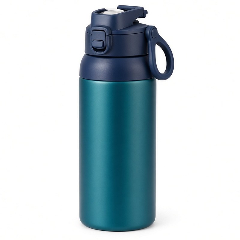 Illustration-style product photo: water bottle