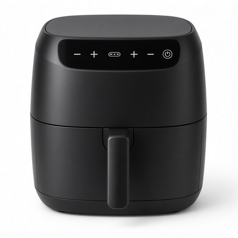 Illustration-style product photo: air fryer